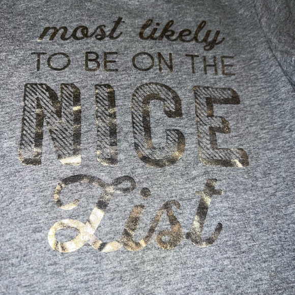 Oshkosh B’gosh 4t grey long sleeve shirt “most likely to be on the nice list” EC - Picture 2 of 5